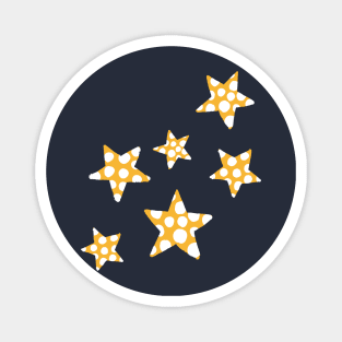 happy polka dot stars - orange Magnet